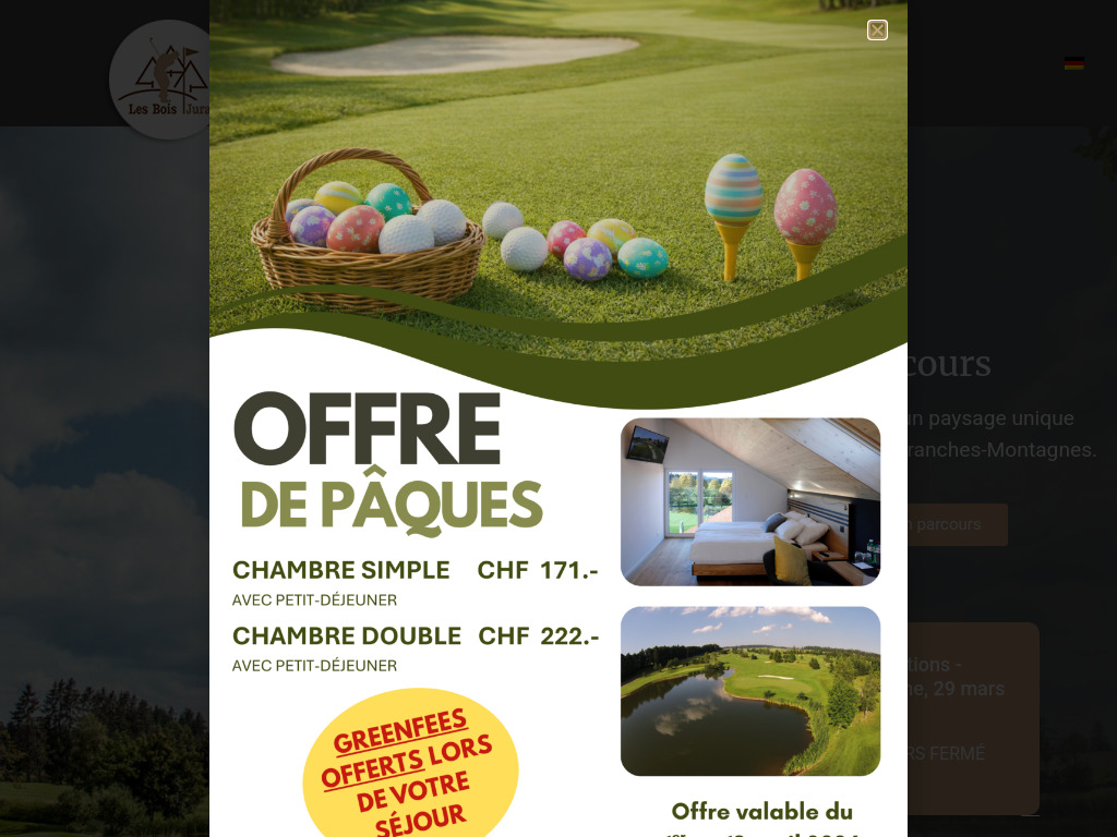 Website von Golf Club Les Bois in Les Bois