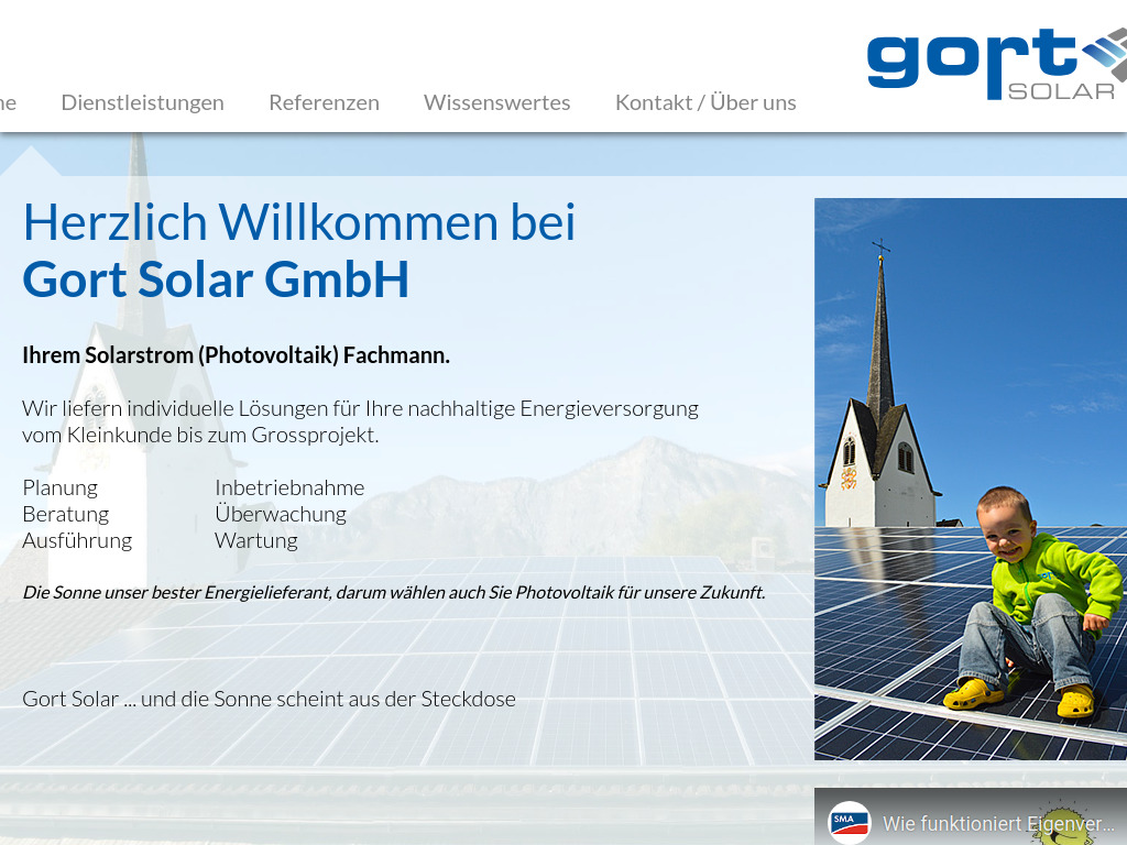 Website von Gort Solar GmbH in Pfungen