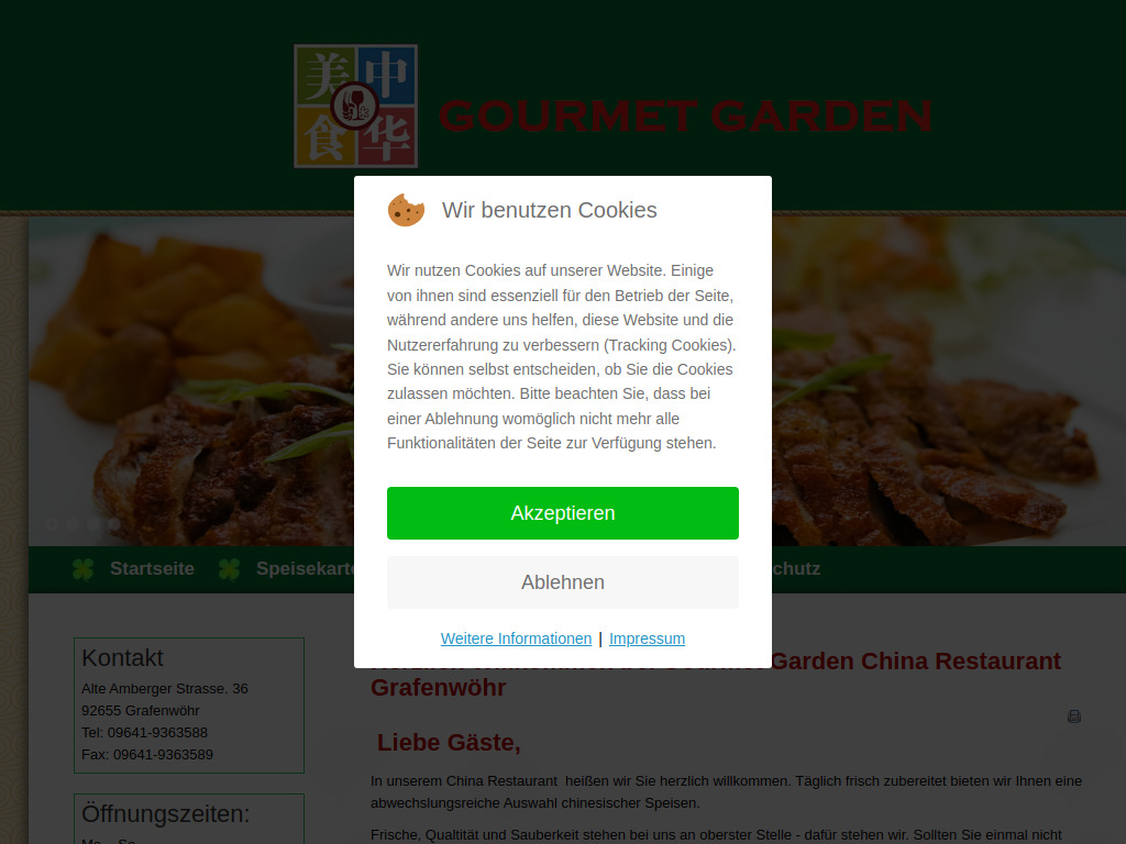Website von Gourmet Garden Restaurant in Grafenwöhr