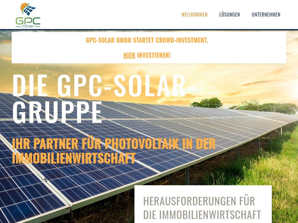 Website von GPC-solar GmbH in Barleben