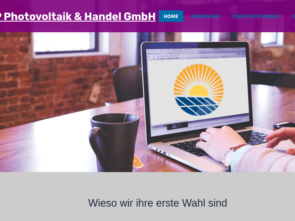 Website von GP Photovoltaik & Handel GmbH in Rottenburg an der Laaber