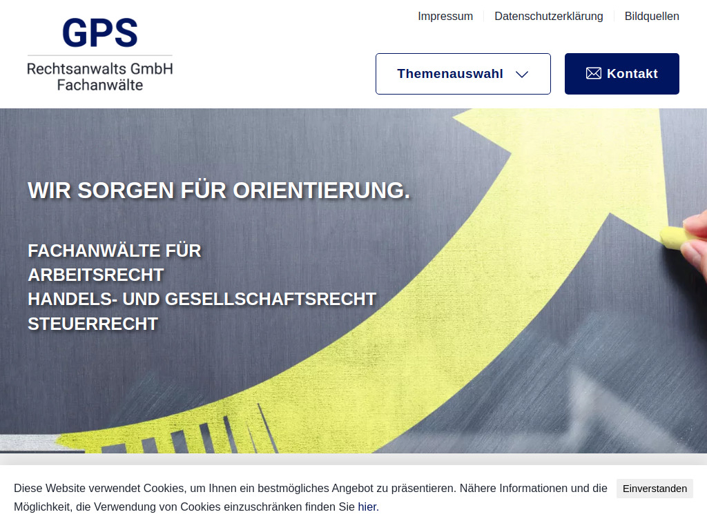 Website von GPS Rechtsanwalts GmbH in Reutlingen