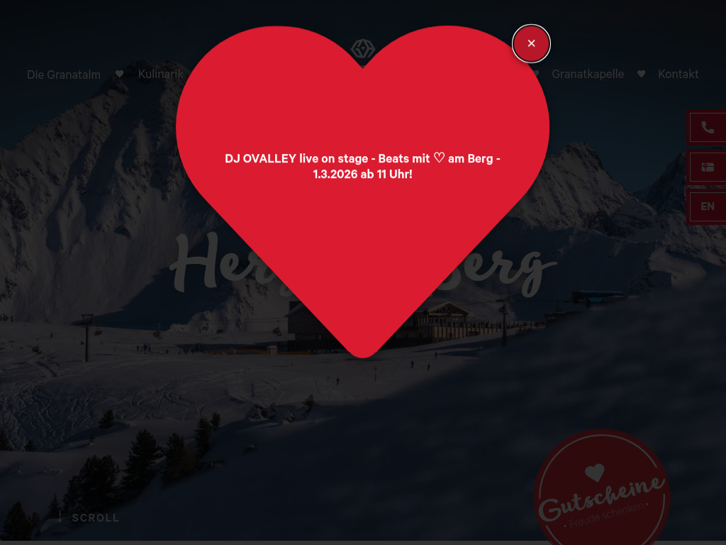 Website von Granatalm in Penkenjoch