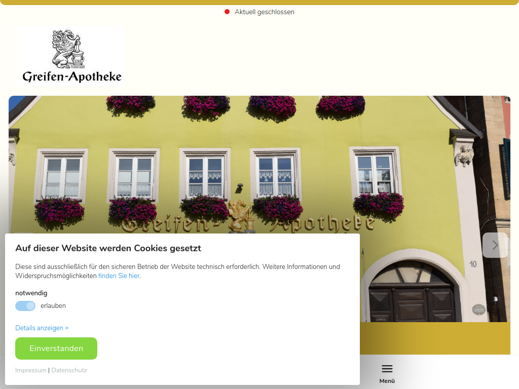 Website von Greifen-Apotheke Weißenburg in Weißenburg
