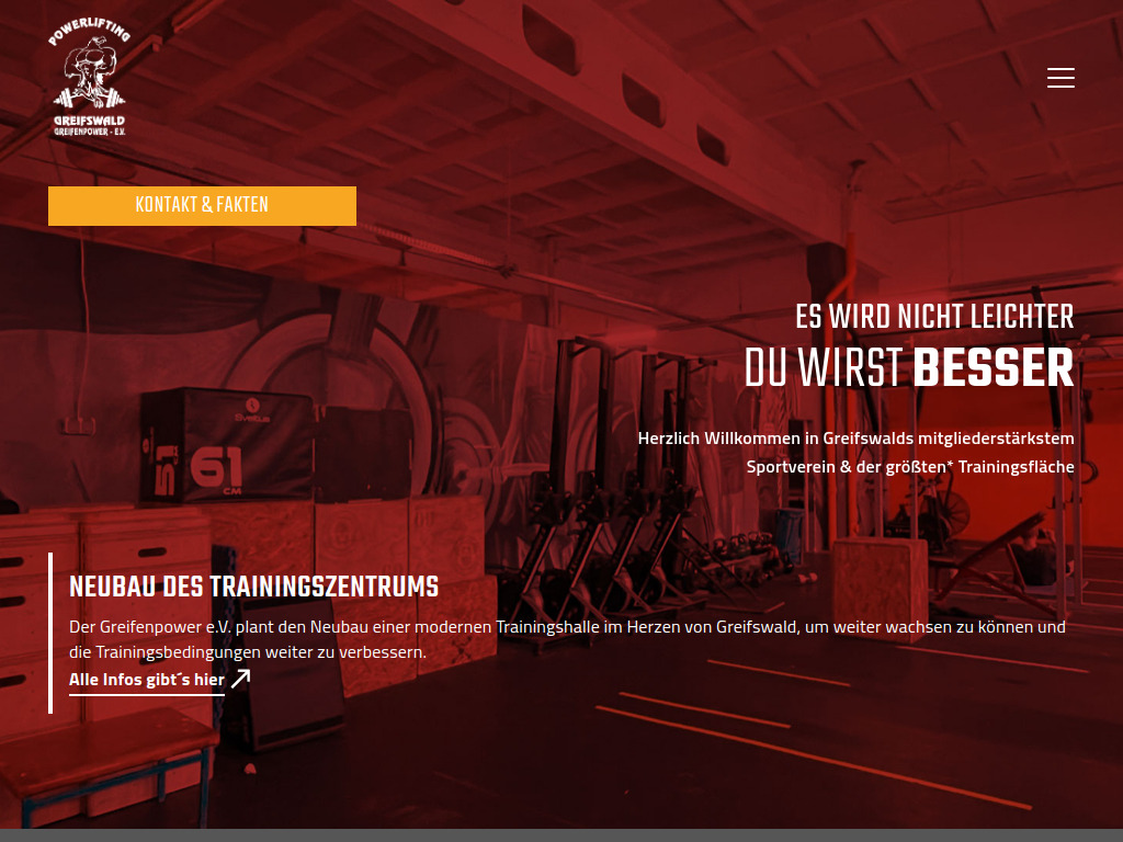 Website von Greifenpower e.V. in Greifswald