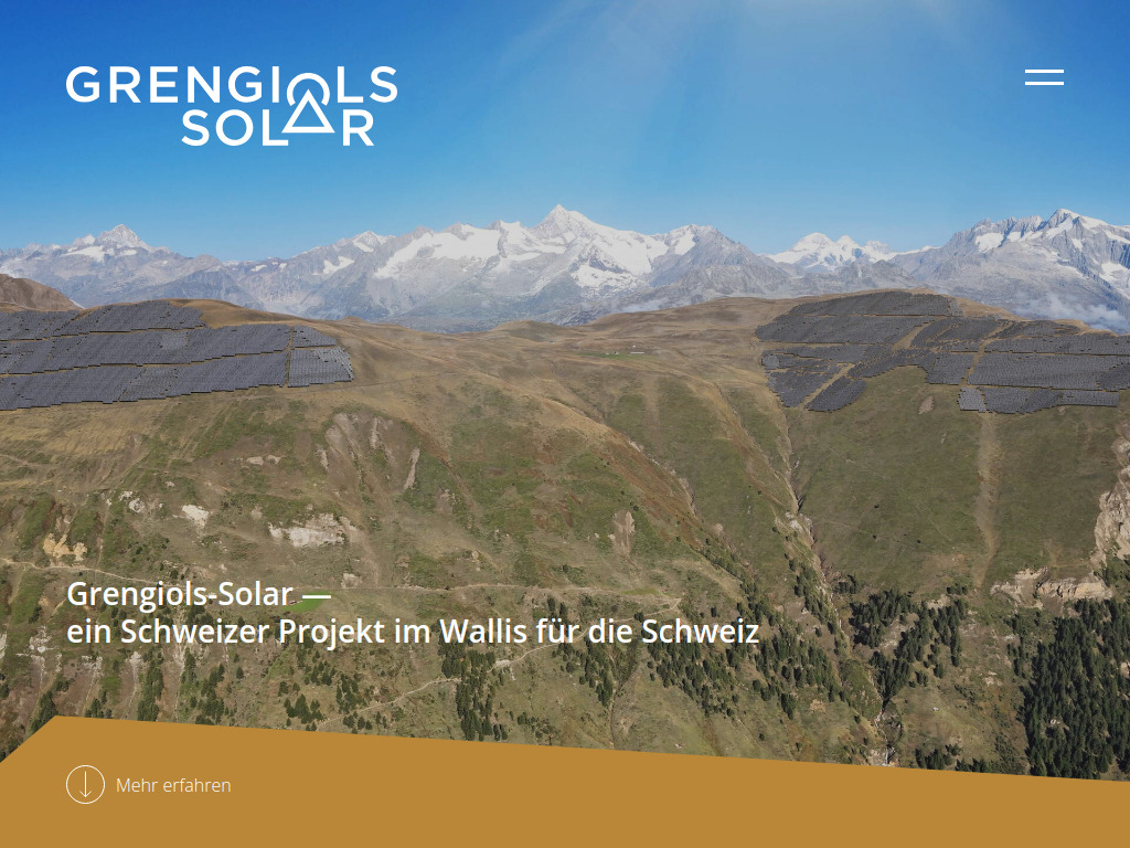 Website von Grengiols-Solar in Sion