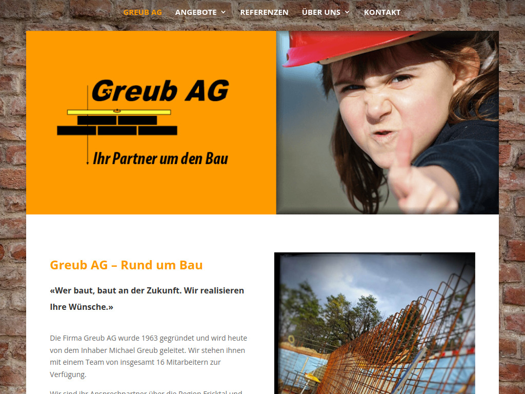 Website von Greub AG in Zeihen