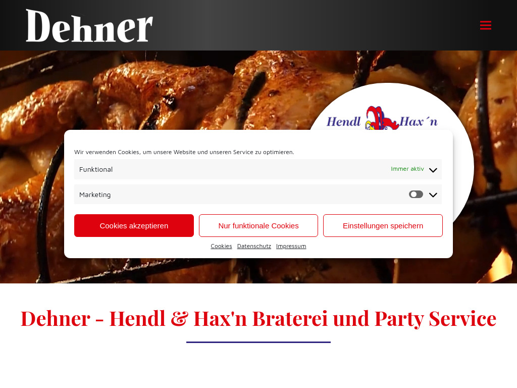 Website von Hendl & Hax´n Braterei Dehner (DB Dehner GbR) in Burladingen