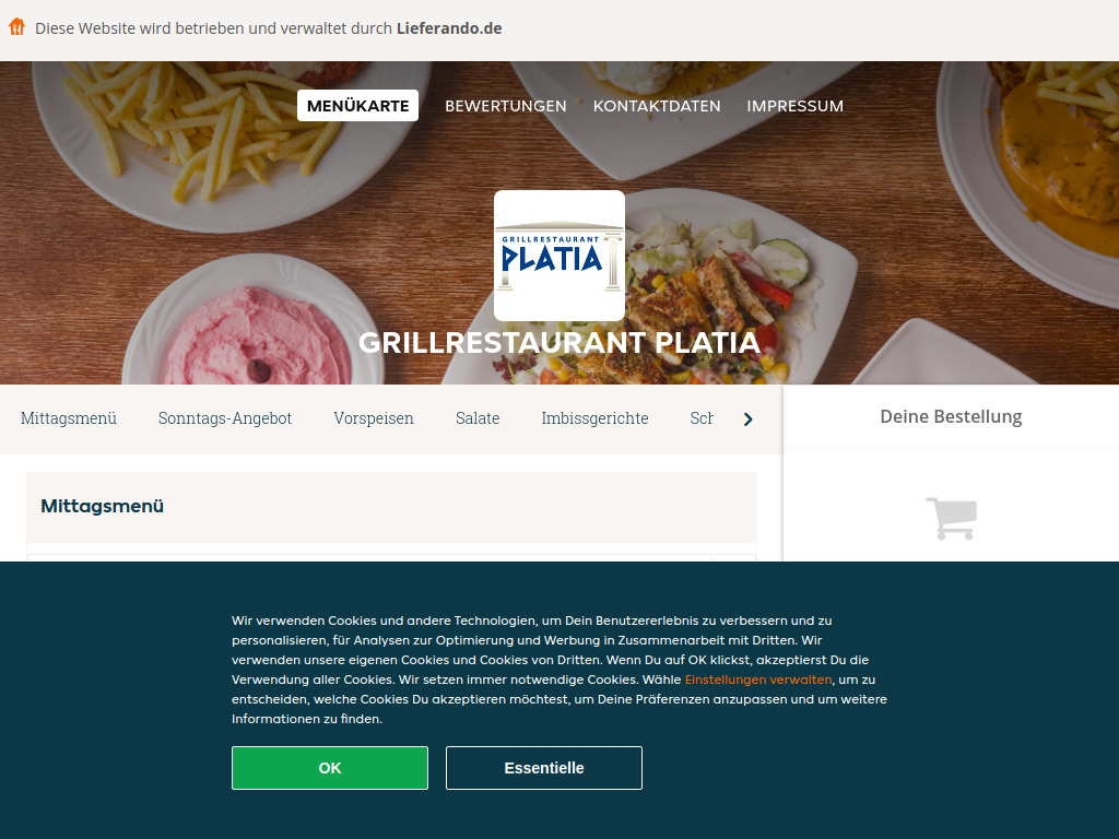 Website von Grillrestaurant Platia - Essen online bestellen in Dortmund in Dortmund