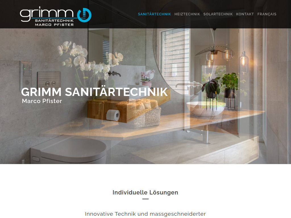 Website von Grimm Sanitärtechnik GmbH in Gerolfingen