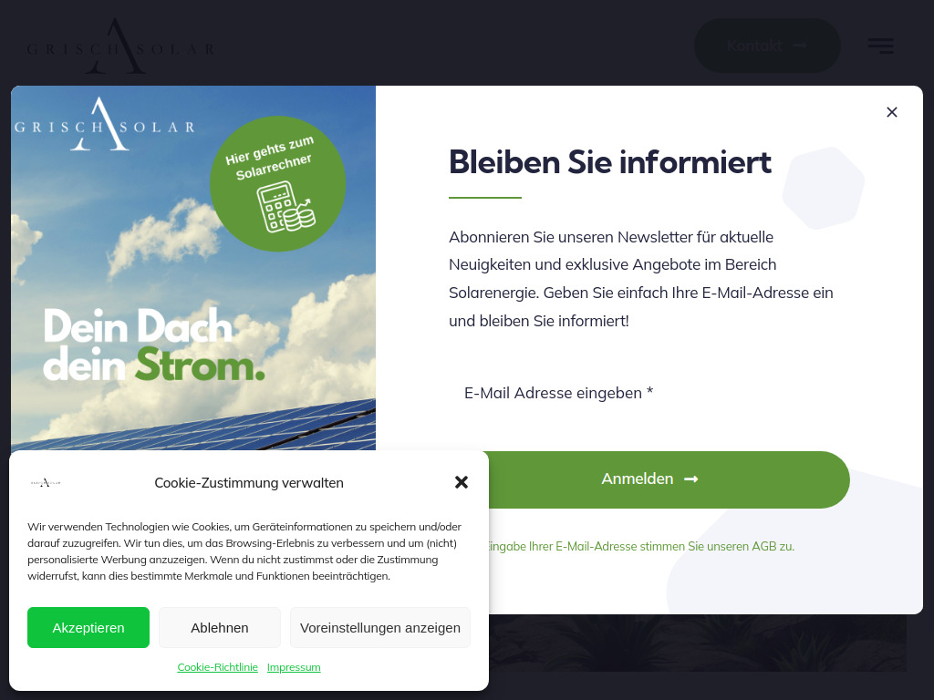 Website von Grischa Solar AG in Chur