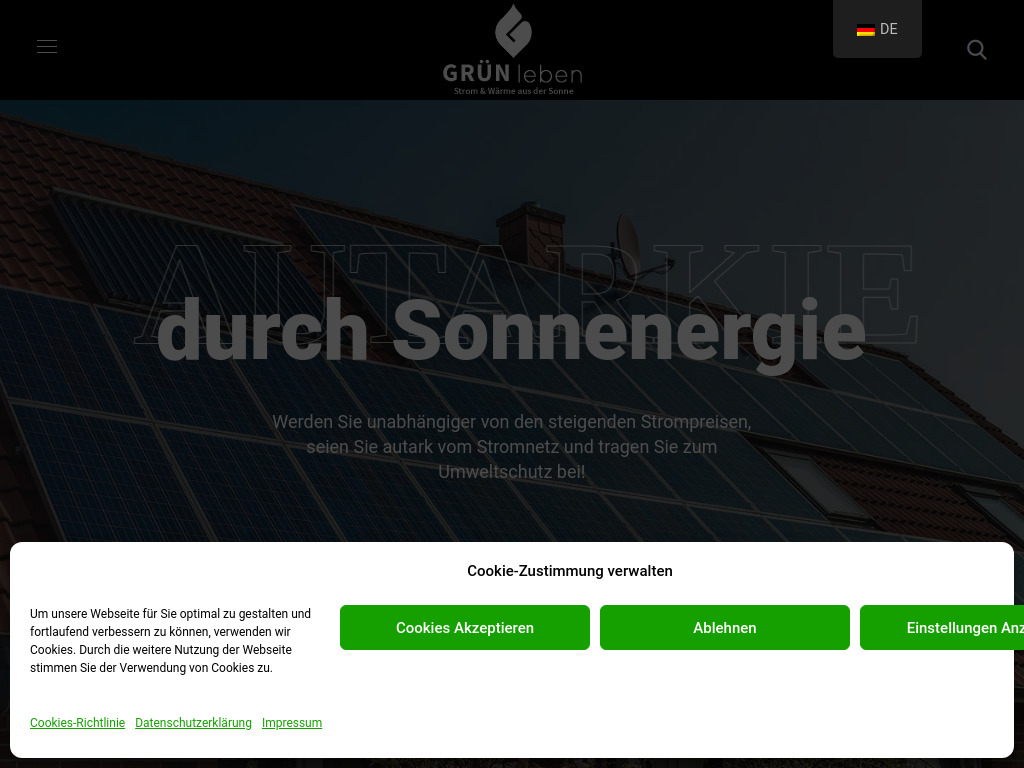 Website von Grün leben GmbH in Stuttgart