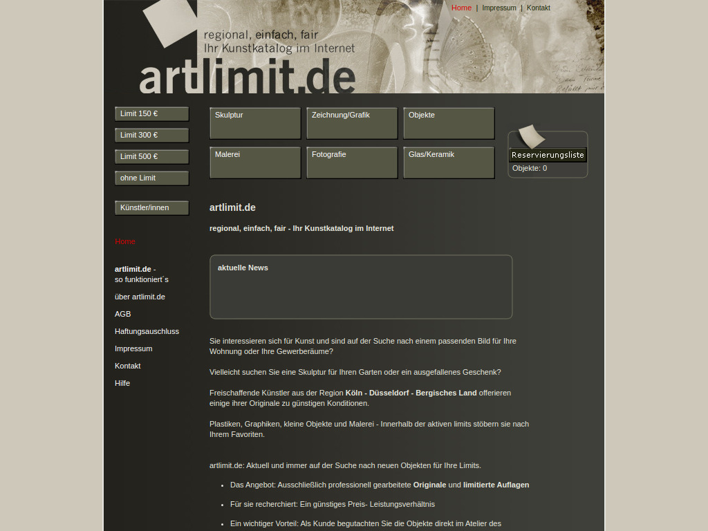 Website von artlimit.de