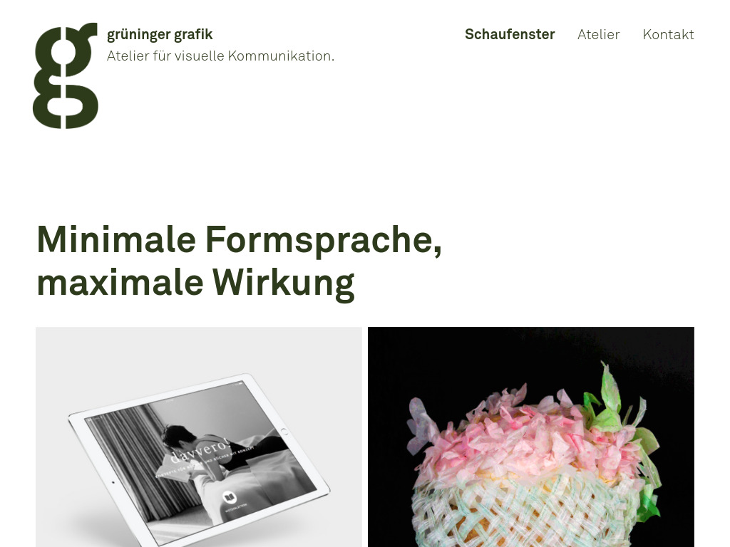 Website von grüninger grafik