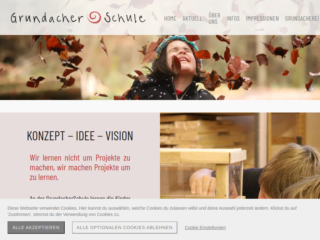Website von Home - GrundacherSchule in Sarnen