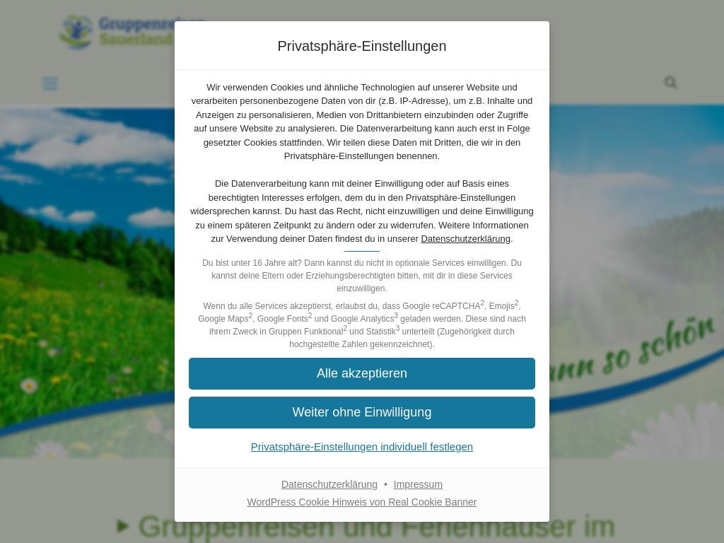 Website von Ferienhaus Kramer in Brilon-Wald