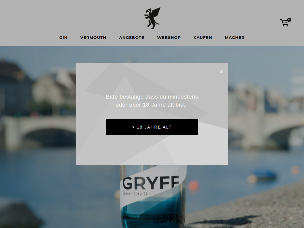 Website von GRYFF Spirits in Basel