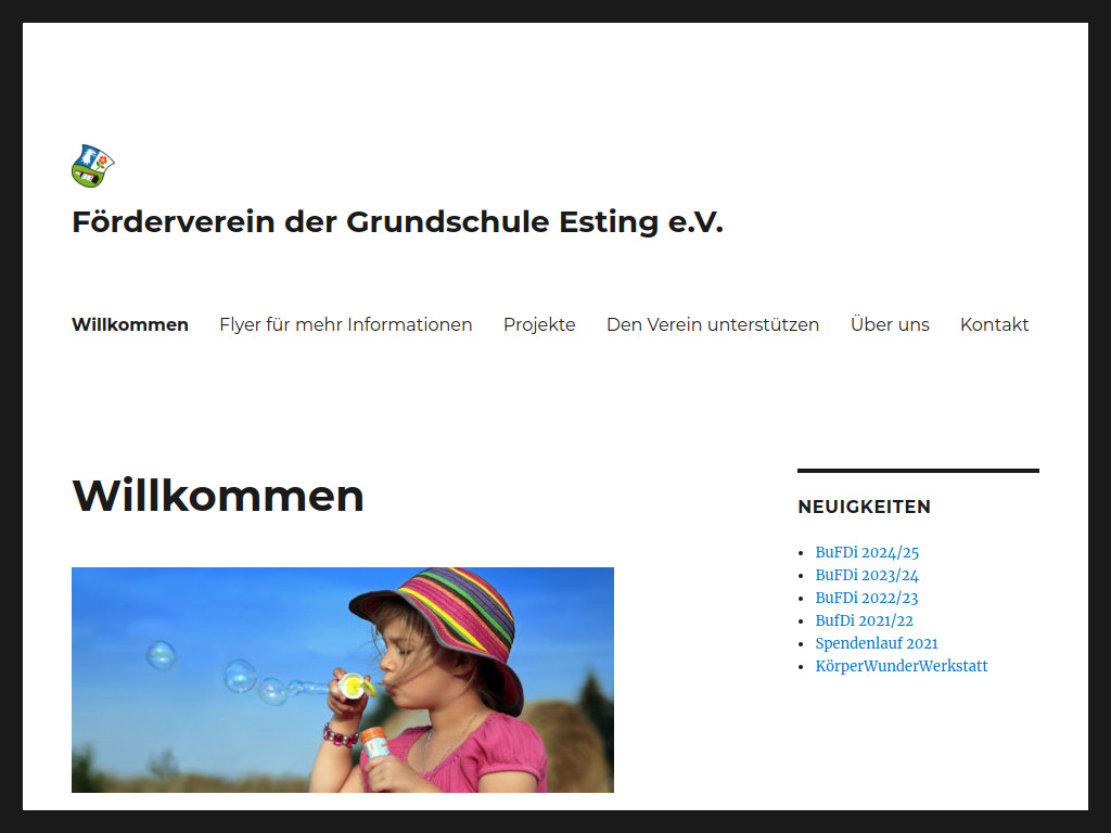 Website von Förderverein der Grundschule Esting e.V. in Olching