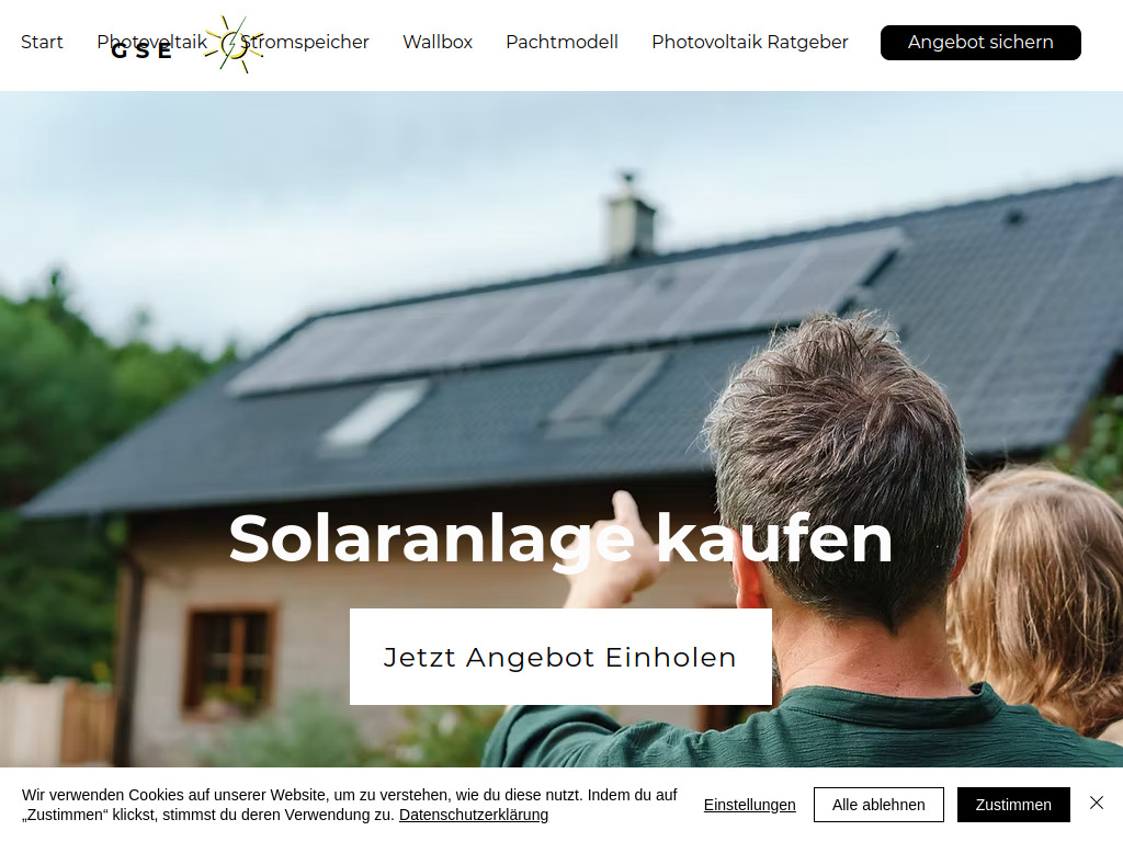 Website von GSE Green Solar Energy GmbH in Nahmitz