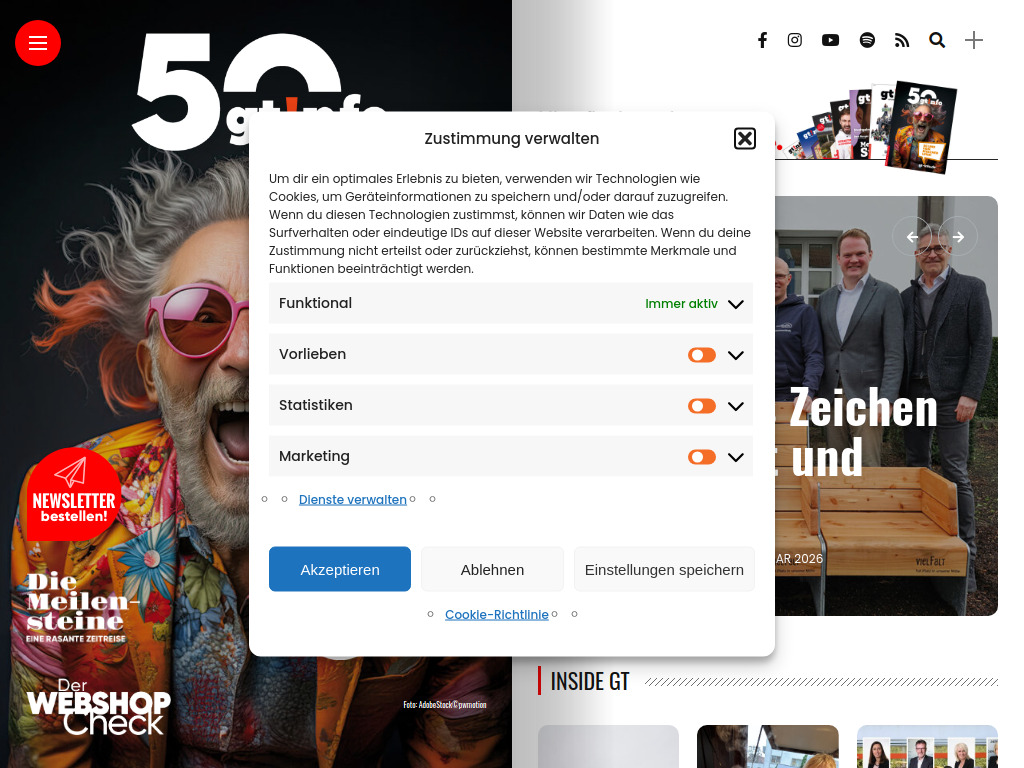 Website von gt!nfo in Gütersloh
