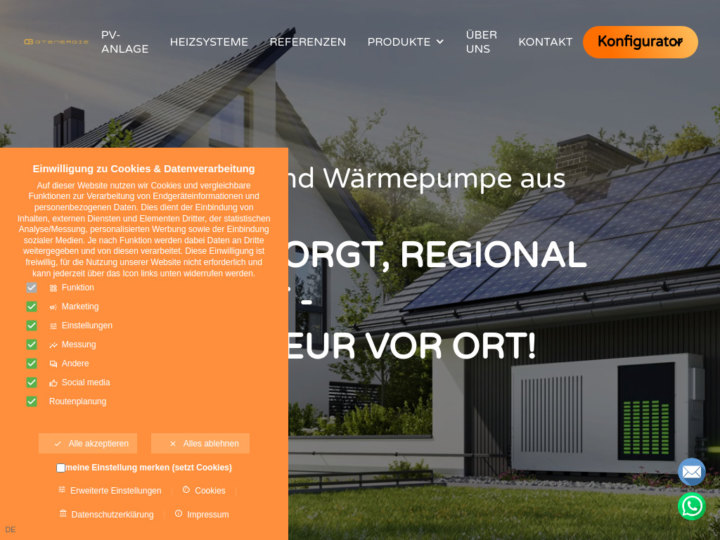 Website von GTenergie GmbH in Balingen