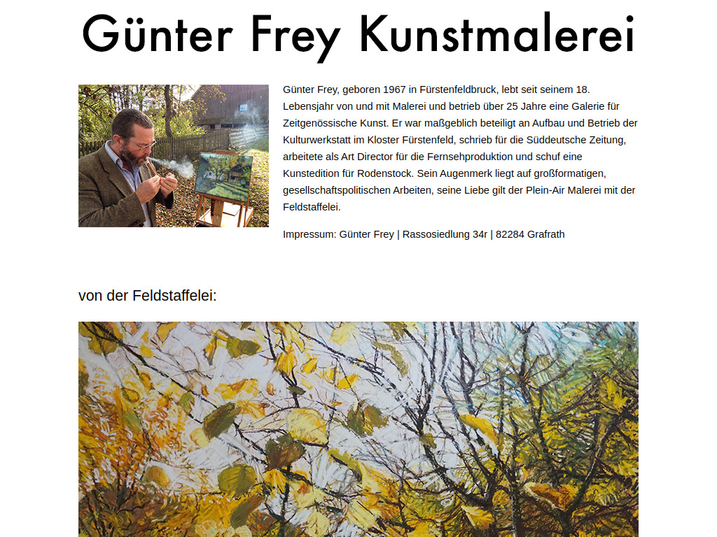 Website von Guenter Frey Kunstmalerei in Grafrath