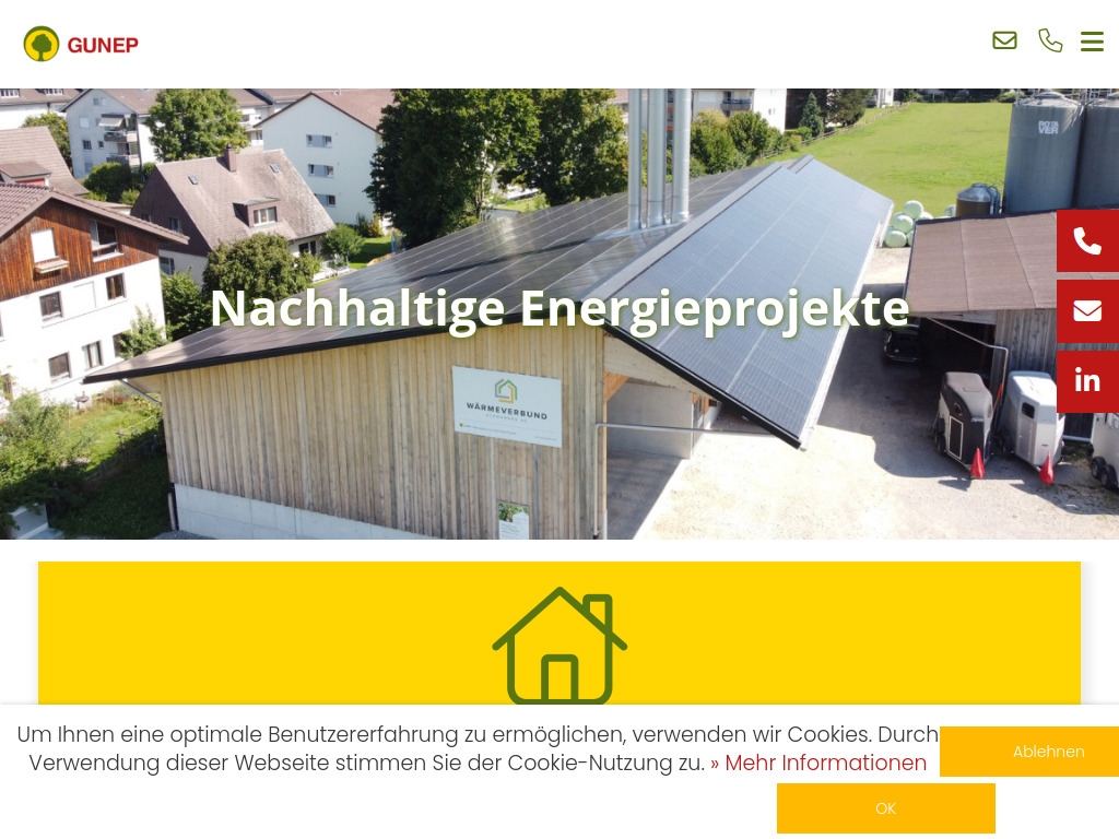 Website von GUNEP AG in Diegten