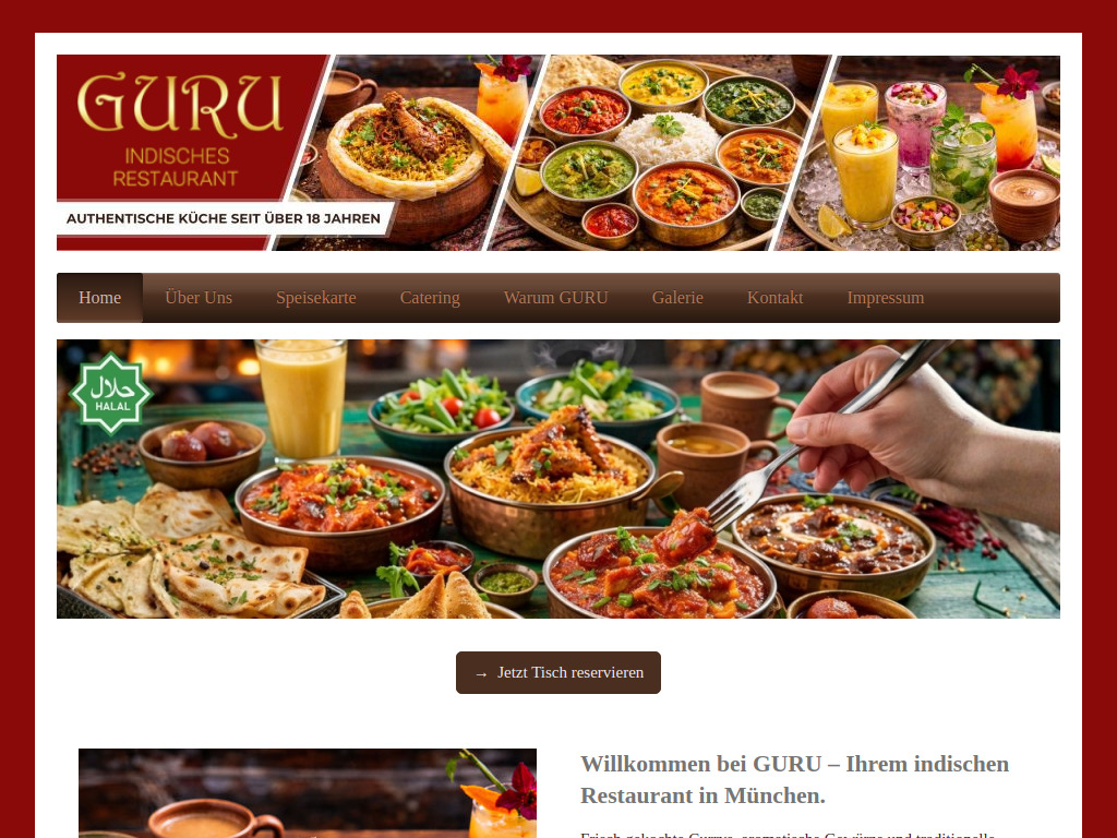 Website von Indische Spezialitäten in Trudering UG in München