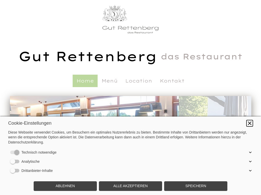 Website von Gut Rettenberg das Restaurant in Iffeldorf