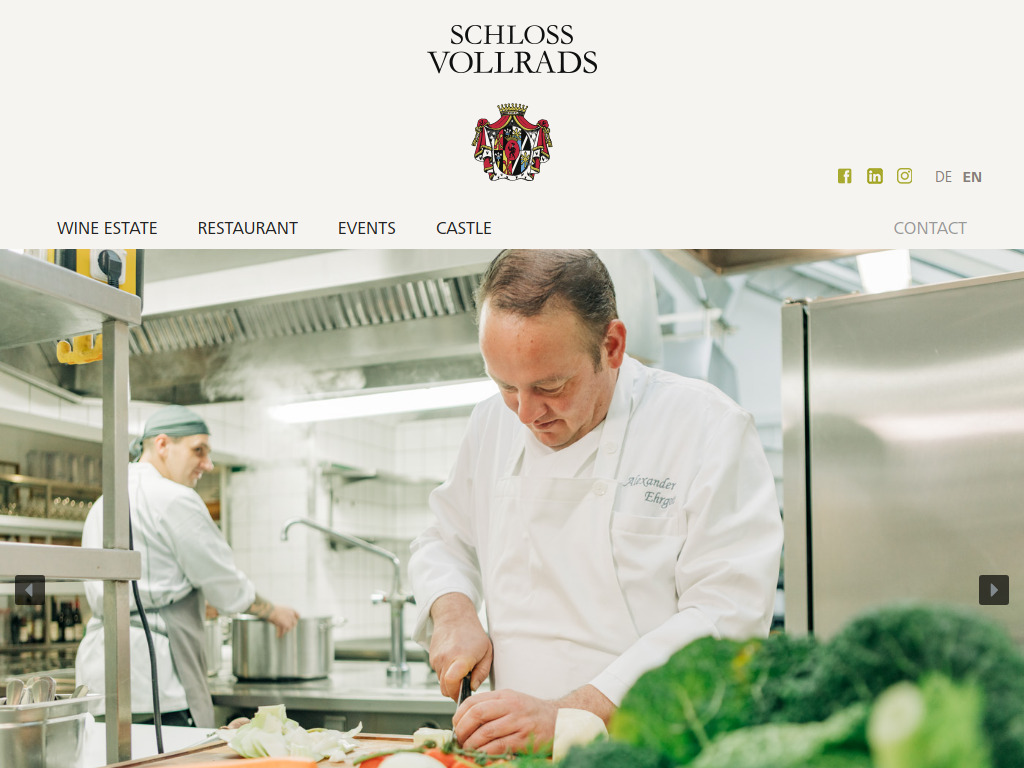 Website von Restaurant Schloss Vollrads in Oestrich-Winkel