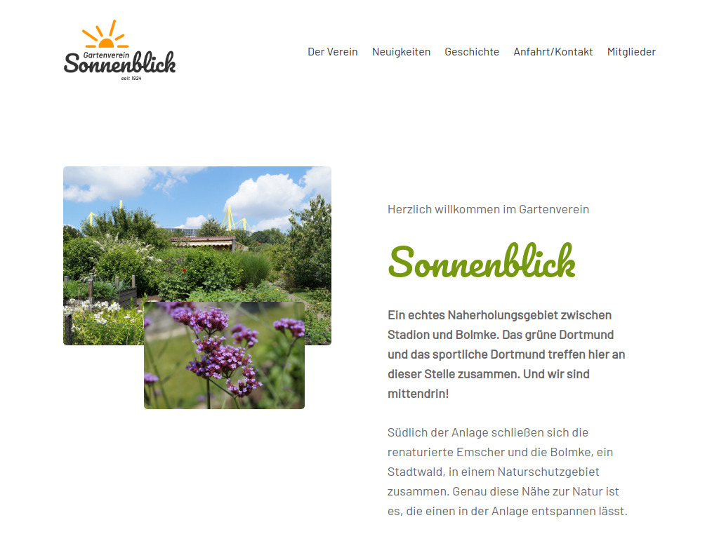 Website von Gartenverein Sonnenblick e.V. in Dortmund