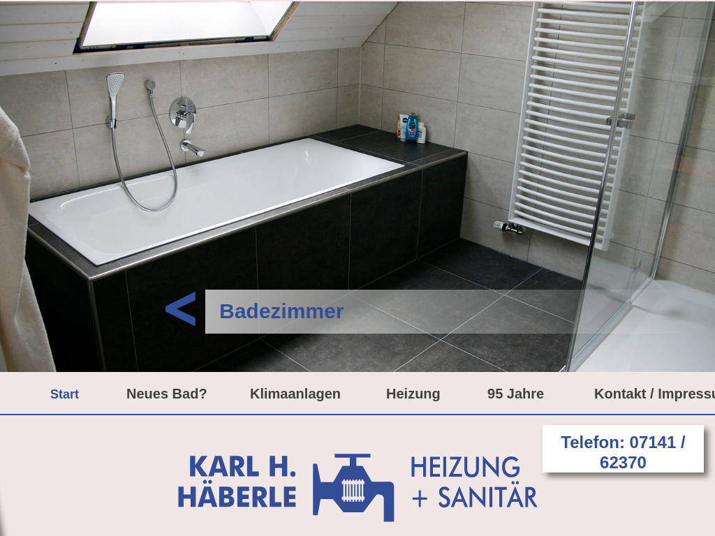Website von Häberle Heizung Sanitär in Asperg