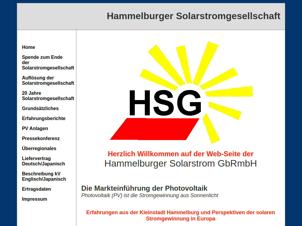 Website von Hammelburger Solarstrom GbRmbH in Hammelburg