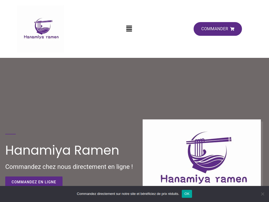 Website von Hanamiya Ramen in Morges