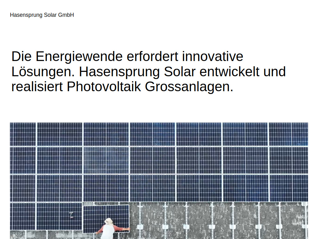 Website von Hasensprung Solar GmbH in Thusis
