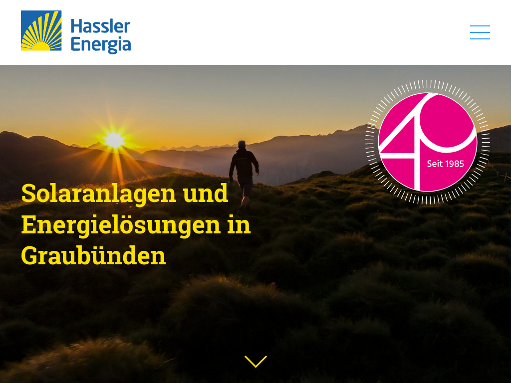 Website von Hassler Energia Alternativa AG in Zillis