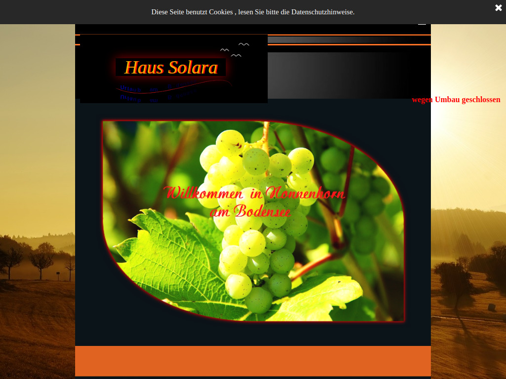 Website von Haus Solara-Urlaub am Bodensee in Nonnenhorn