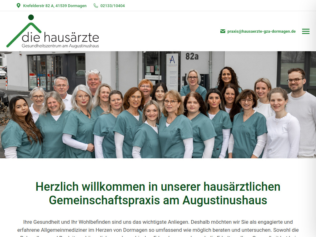 Website von Die Hausärzte am Augustinushaus in Dormagen