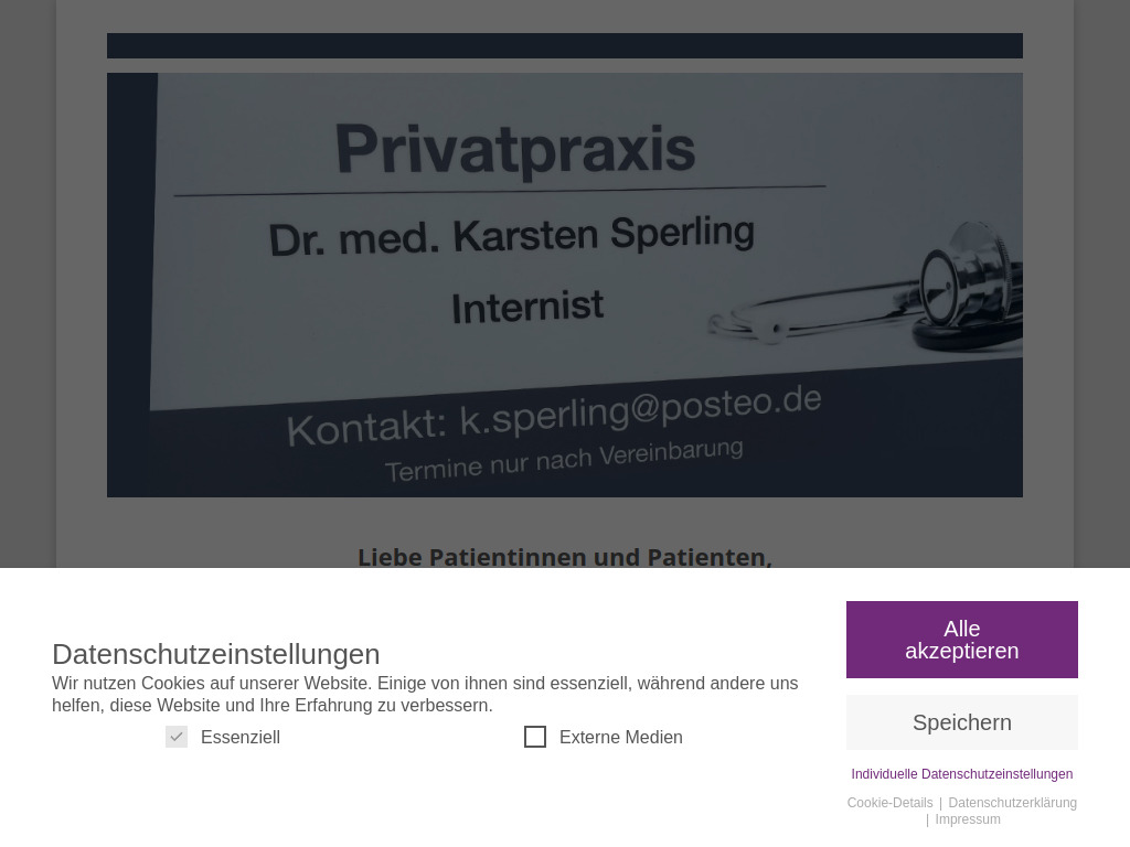 Website von Privatpraxis Dr. med. Karsten Sperling in Hamburg