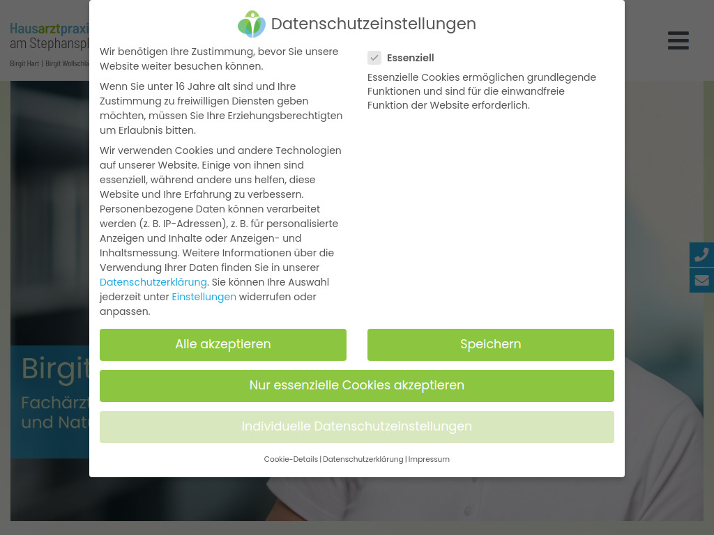 Website von Hausarztpraxis am Stephansplatz in Hannover