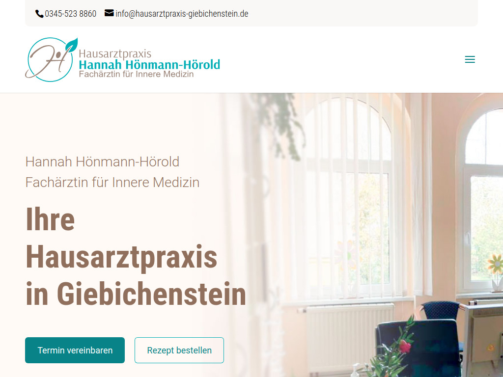 Website von Hausarztpraxis Hannah Hönmann-Hörold in Halle