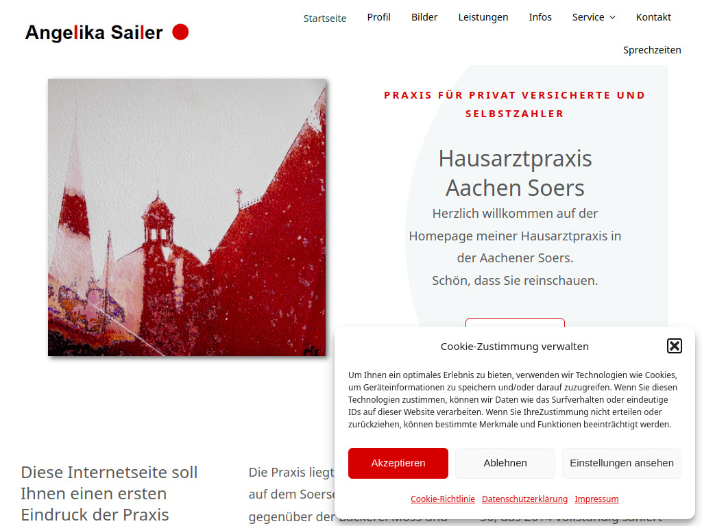 Website von Hausarztpraxis Angelika Sailer in Aachen