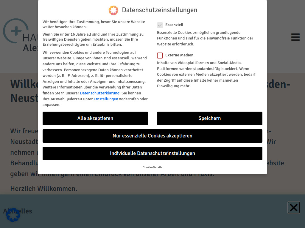 Website von Hausarztpraxis Alexander Selle in Dresden