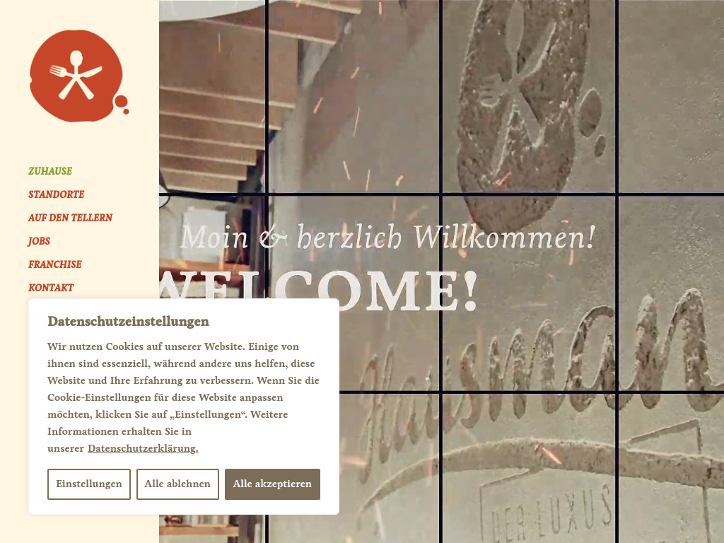 Website von Hausmann´s Flughafen Gastronomie GmbH in Hamburg