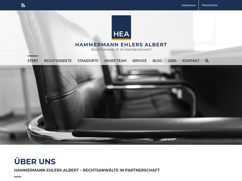 Website von HEA Hammermann Ehlers Albert - Rechtsanwälte in Partnerschaft in Cottbus