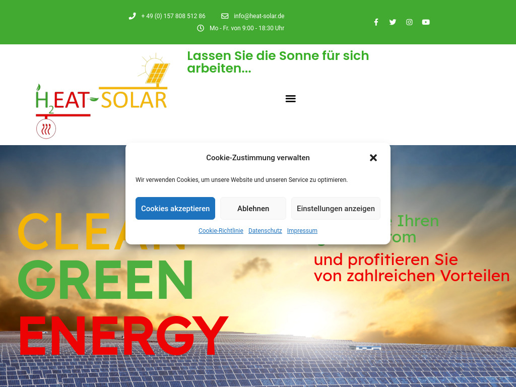 Website von HEAT-SOLAR GmbH in Steinhagen
