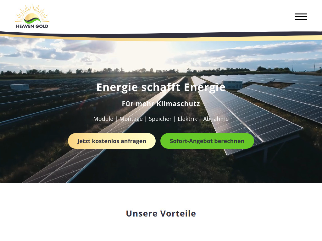Website von Heaven Gold GmbH in Elsdorf