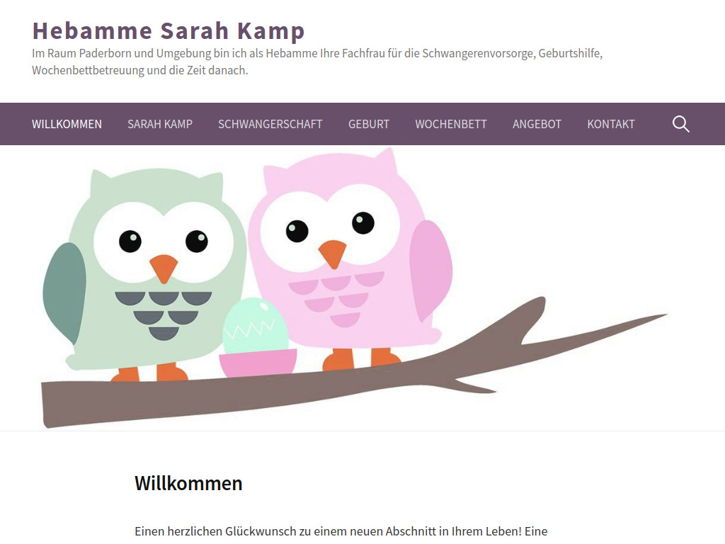 Website von Sarah Kamp