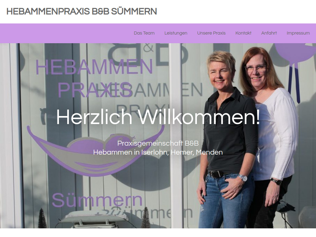 Website von Hebammenpraxis B&B Sümmern in Iserlohn
