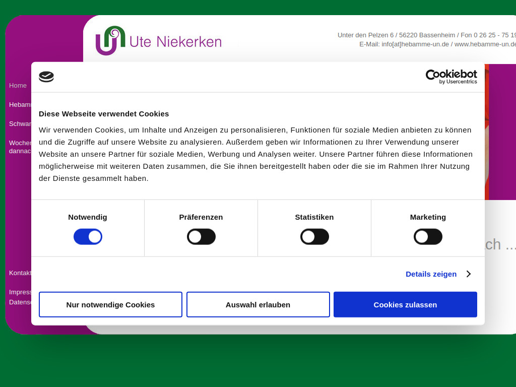 Website von Ute Niekerken in Bassenheim